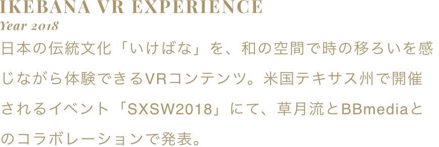 IKEBANA VR EXPERIENCE 説明