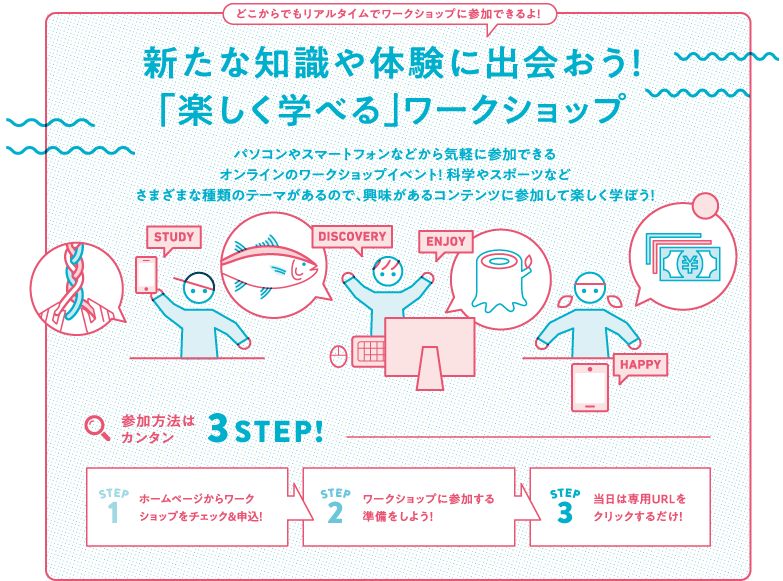 新たな知識や体験に出会おう！「楽しく学べる」ワークショップ